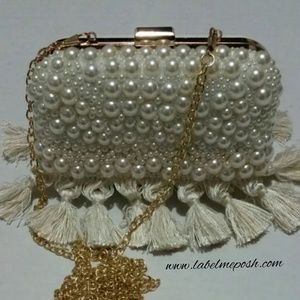 "Clutch Your Pearls" Handmade clutch